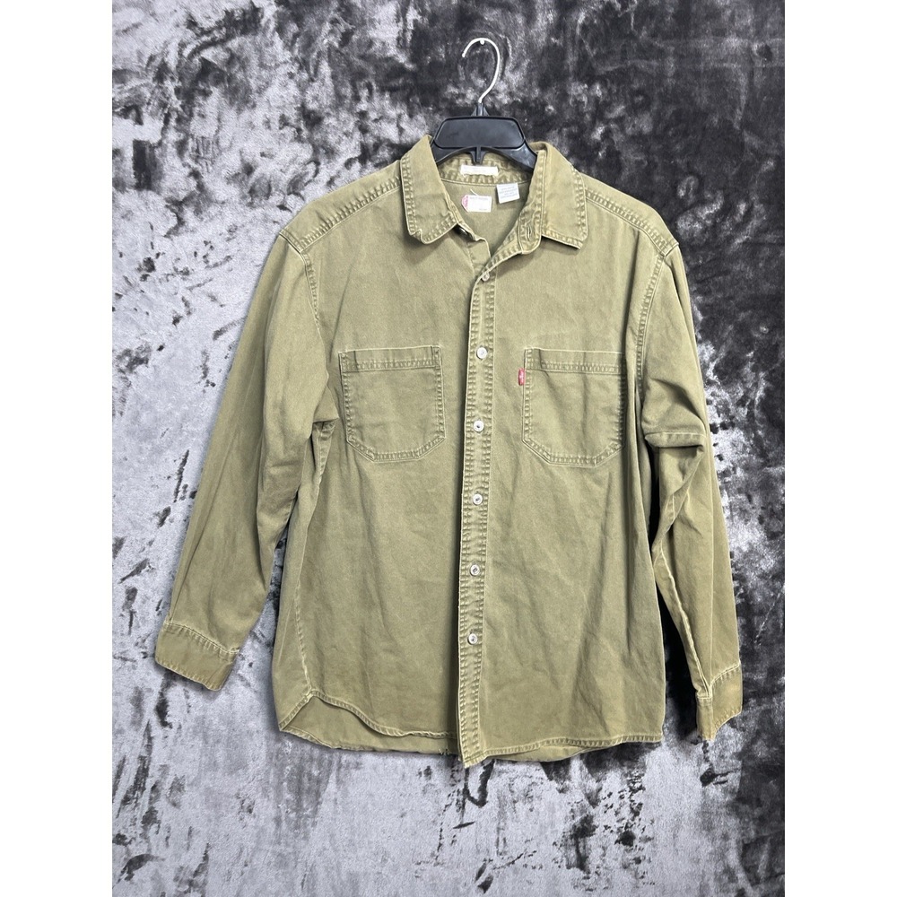 Levi's Men's Medium Loose Fit Olive Work Shirt Button Up Cotton Utility Military